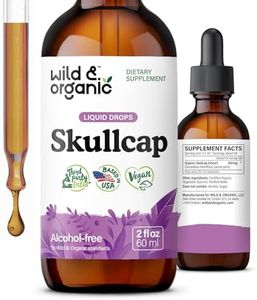 Wild & Organic Skullcap Tincture - Relaxation, Good Mood, Calmness - Liquid Skullcap Herb Supplement - Vegan, Sugar & Alcohol-Free Drops - 2 fl oz