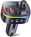 Mohard Bluetooth 5.3 Car Adapter, QC3.0 & PD 18W USB C Car Charger, 9 RGB Backlit Multichannel Amplifiers, FM Transmitter for Car Support Handsfree Calls, Siri Google Assistant, USB Drive