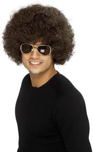 Smiffys Perruque afro funky des années 70, brune, 120g