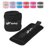 JORICY Ankle Weights Set, Wrist Weights Set 2kg Weights a Pair Arm Leg Weights for Women Men Kids with Adjustable Straps, Exercise Weights for Walking, Running, Yoga, Training, Gym Workout, Black