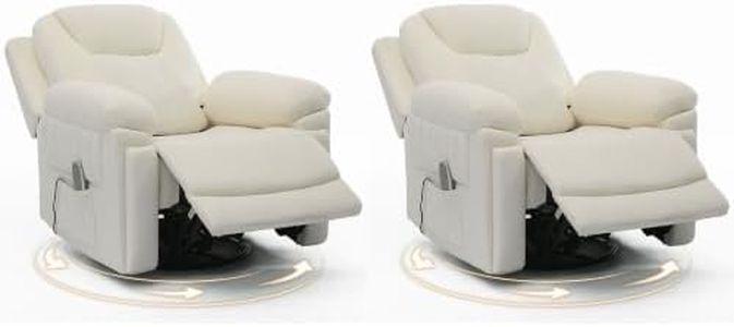Ziviki 2 Pack Power Recliner Chair with Auto Rocking, White
