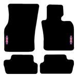 Carsio Carpet Car Mats For MINI 2014 Onwards (F56 F57) 3 Door with Union Jack Flag logo Tailored Fit Floor Mat Complete Accessory Custom Fitted - All Weather, Anti-Slip Backing & Black Trim