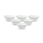 Diva From La Opala , Classique Collection, Opal Glass Vegetable Bowl Set 6 Pcs, Plain White, White, 200 MLs