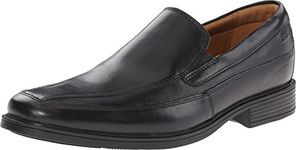 Clarks mens Tilden Free Loafer, Black , Black Leather, 10.5 Wide US