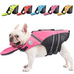 French Bulldog Life Jacket Professional Dog Safety Vests for Swimming, Superior Buoyancy and Rescue Handle (Chest Girth: 17" to 30",Weight: 17" to 28" LB)