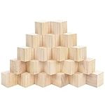 Belle Vous Large Wooden Cubes (20 Pack) - 5 x 5 x 5cm (2 x 2 x 2 inch) Wood Cubes - Unfinished Pine Wood Blocks - Educational Craft Cubes for DIY, Stamps, Art & Crafts, Puzzles, Numbers