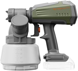 Tilswall Brushless Cordless Paint Sprayer Compatible with Dew 20V Battery (Battery Not Included), Easy Side-Fill, Electric HVLP Spray Paint Gun for House Painting, Furniture, Outdoor (Green, 1300 ml)