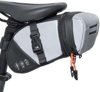 Danuosie Bike Seat Bag, Water-resistant Bicycle Saddle Bag, Expandable Capacity Cycling Under Seat Pouch 1.5-2L, Bike Seat Pack for Mountain Road Bikes and Commuter