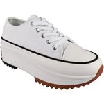 LoudLook Ladies Flatform Canvas Trainers Classic High Top Comfy Summer Lace Up Shoes Sizes White 5