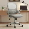 Sweetcrispy Ergonomic Office Desk Chair Mesh Adjustable Swivel Mid-Back Computer Chair with Lumbar Support Comfy Flip-up Arms for Home Office