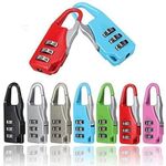 Combination Luggage Padlock 3 Dial Resettable Lock for Suitcase, Laptop Bag/Multi-Purpose Safety Number Lock Random Color & Patten May Vary (Pack of 9)