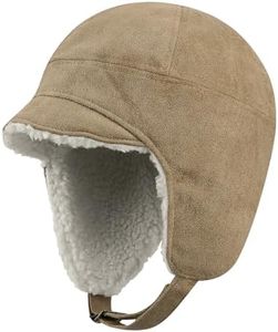 CLAPE Men's Sherpa Trapper Hat Faux Fur Earflaps Winter Hat Aviator Pilot Cap Ushanka Eskimo Russian Warm Winter Snow Ski Hat