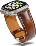 Gomvadr Leather Vintage Bracelet Compatible with Apple Watch Leather Strap 38 mm 40 mm 41 mm 42 mm 44 mm 45 mm 49 mm, Replacement Straps for Men Women iwatch Ultra Series 9 8 7 6 5 4 3 2 1