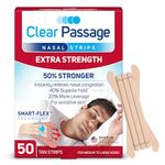 Clear Passage Nasal Strips Extra Strength, Tan, 50 Count | Works Instantly to Improve Sleep, Reduce Snoring, Relieve Nasal Congestion Due to Colds & Allergies