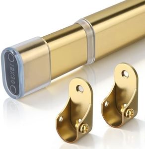 CTSZOOM Adjustable Oval Closet Rod, 30-55 Inch, 90 Lbs Heavy Duty (Gold)