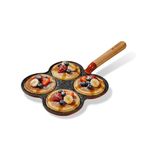 CUMIN CO. Cast Iron Pancake Pan | 28 cm |10 Year Warranty | Non Toxic Non Stick Pan for Pancakes, Uttapams & Mini Eggs | Chemical Free Coating | Free Accessories | No Seasoning Needed | Color: Rust