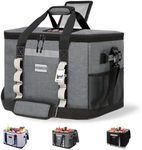 INSMEER Insulated Cooler Bag with Top Opening - 65Cans/48L Capacity, Large Soft Sided Cooler with Shoulder Strap, 3-in-1 Collapsible Coolers for Camping, Beach, Grocery, Shopping-Dark Gray