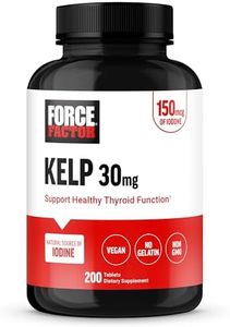 FORCE FACTOR Kelp for Iodine from Organic Kelp to Support Thyroid Health, Strengthen Immunity, and Digestion, Vegan, No Gelatin, Non-GMO 150mcg, 200 Tablets