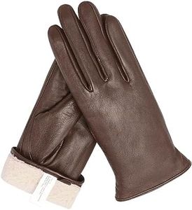Vislivin Touch Screen Winter Gloves Women Leather Gloves Warm Texting Driving Glove Brown L