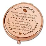 Ximalun Bride Gifts for Wedding Day Daughter Wedding Gifts from Mum Dad Engraved Makeup Mirror for Wedding Keepsake Daughter Wedding Day Gifts Bridal Shower Gifts Wedding Gifts for Bride