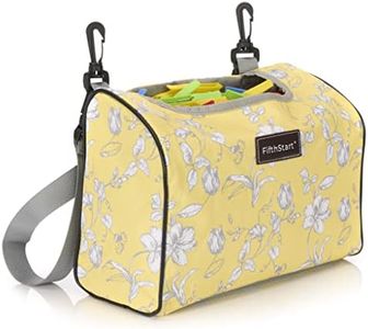 Wearable Clothespin Bag with Shoulder & Waist Strap. Double Secure Clips & Quick Dry Mesh Clothes Pins Bag Holder. Clothes Pin Bag That Holds Up To 300 Medium Clothespins (Yellow Floral, Open Top)