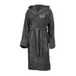 aztex Personalised Luxury Quality Egyptian Cotton Hooded Robe, Bath Robe, Dressing Gown, Luxurious Towelling Bathrobe Embroidered with a Name - Slate, S/M