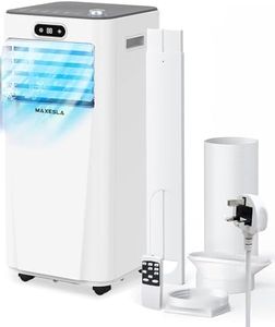 Maxesla Air Conditioning Unit, Portable Air Conditioner 9000 BTU 4-in-1 Dehumidifier, Cooling Fan with 3 Speeds, Digital Display & Remote Control, Window Kit, 24 Hour Timer for Room Up to 215 ft