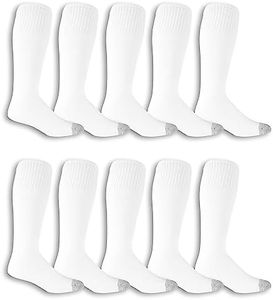 Fruit of the Loom mens Cushioned Durable Cotton Work Gear Socks With Moisture Wicking, White, 6-12 US