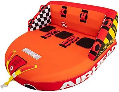 Airhead Super Mable Towable Tube | 1-3 Rider Towable Tube for Boating and Water Sports | Dual Tow Points | Full Nylon Cover | EVA Foam Pads | Patented Speed Valve | Boat Tubes and Towables