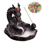 XUDREZ Ceramic Dragon Backflow Incense Burner, Home Decorate Waterfall Backflow Incense Burner Holder With 20PCs Backflow Incense Cones