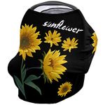 Nursing Cover for Breastfeeding Scarf Super Soft Cotton Multi Use for Baby Car Seat Covers Canopy Shopping Cart Cover Blanket Stroller Cover-Sunflower