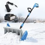 Cordless Snow Shovel,14-Inch Electric Snow Blower, 21V, 4-Ah Battery Powered Snow Removal with Directional Plate, Lightweight 12lb, 26FT Throw Distance Snow Thrower for Driveway/Steps/Deck/Sidewalk
