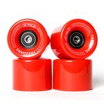 FREEDARE Skateboard Wheels 60mm 83a with Bearings and Spacers Cruiser Wheels (Red,Pack of 4)
