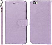 Cavor for iPhone 6 plus, iPhone 6s plus Wallet Case for Women, Flip Folio Kickstand PU Leather Case with Card Holder Wristlet Hand Strap, Stand Protective Cover for iPhone6plus/ iPhone 6splus 5.5'' Phone Cases-Purple