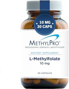 MethylPro 10mg L-Methylfolate - Professional Strength Active Methyl Folate Supplement for Brain Support & Balanced Mood - Gluten-Free Cognitive Supplement with No Fillers (30 Capsules)