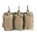 EXCELLENT ELITE SPANKER Open-Top Single/Double/Triple Mag Pouch for M4 M16 AK AR Magazines and Pistol Mag Pouch(Triple-Multicam)