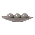 Hosley Decorative Bowl and Orb Set. Ideal Gift for Weddings Special Occasions and for Decorative Centerpiece in Your Living Dining Room O3 (Gray)