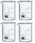 Rocwing Boro 3.3 Glass Graduated Measuring Beaker for Lab or Kitchen (4X25ml)
