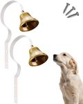GoldTiger Dog Doorbell,Fixed Metal Dog Doorbell,Dog Bell for Door Potty Training,Bell for Dogs to Ring to go Outside,Manual Assemble Wall Mounted Dog Door Bell (2Pack White)