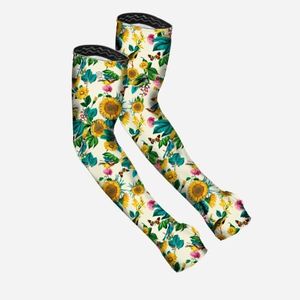 FARMER'S DEFENSE Gardening Arm Sleeves|UV Cooling Protective Sleeve Women & Men|Anti-Scratch Cover Sun UPF Outdoor Protection - Garden Flowers- L/XL
