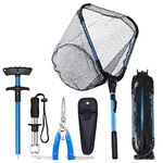 Bombrooster Fishing Landing Net, Fishing Pliers, Hook Remover, Fish Gripper Kit,Kayak Accessories for Fishermen