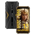 Rugged Phone Canada, Ulefone Armor X12 Unlocked Smartphone, Android 13 Go, 6GB+32GB/256GB Extension, 5.45 inch HD+ Screen, 13MP Rear Camera, 4860mAh, 3-Card Slot, NFC/OTG/GPS - Orange