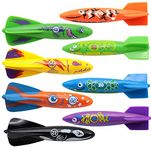 Carykon 8 Pcs Dive Toy Underwater Swimming Pool Toy Gliding Shark Throwing Torpedo