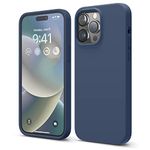 elago Compatible with iPhone 14 Pro Max Case, Liquid Silicone Case, Full Body Protective Cover, Shockproof, Slim Phone Case, Anti-Scratch Soft Microfiber Lining, 6.7 inch (Jean Indigo)