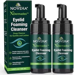 NOVEHA Extra Strength Tea Tree Eyelid & Face Foaming Cleanser – Daily Cleansing Foam with Tea Tree Oil, Coconut Oil, Vitamin E & Pro-Vitamin B5 – For Eyelids, Lashes & Face – 3.38 fl oz (100ml)