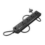 Portronics Power Plate 10 Extension Board with 4 Universal Sockets, 2 Meter Long Cord, 1500 Watts, 6 Amp Multi Plug for Office & Home Appliances (Black)