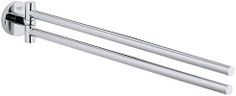 GROHE 40371001 Essentials 17" Two-Arm Towel Holder in Starlight Chrome