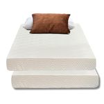 Set of 2 Econo 5" Twin Size Mattresses in a Box Cool Resilient Medium Firm Flippable Foam, for Everyone, Kids to Adults | Use with Bunk Bed/Trundle/Platform Bed | CertiPUR-US® Certified