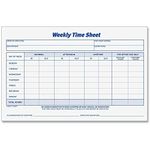 TOPS 30071 Weekly Employee Time Sheet, 8-1/2 X 5-1/2, 2 Pads/Pack, 100 Sheets Per Pad