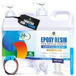 CRAFT RESIN 4L Crystal Clear Epoxy Resin Kit - Food Safe & UV Resistant for DIY Art, Wood, Jewellery Making, Coasters, Mould Casting Resin Epoxy - Low Viscosity, Self Leveling for Beginners & Pros